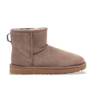 UGG para mujer. 1016222 Botines de Piel Classic Mini II taupe (41), Plano, Ante, Ninguno, Casual