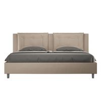 cama sin somier acolchada 180x210 cuero sintetico gris paloma annalisa