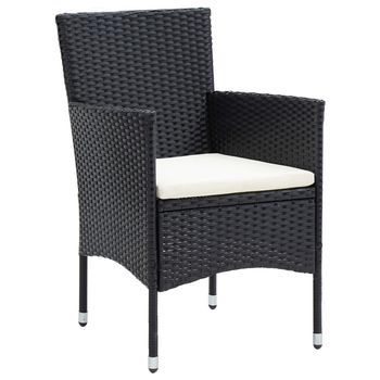 Pack 4 Uds Sillas De Comedor Para Jardín | Silla De Exterior | Sillón Ratán Sintético Negro