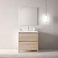 mueble porto 70 cm 2c roble claro pack mueble  lavabo
