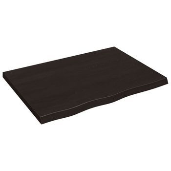 Tablero Mesa Madera Roble Tratada Marrón Oscuro 80x60x(2-4) Cm Vidaxl