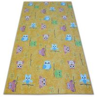 alfombra infantil owls buhos buhitos amarillo  100x300 cm
