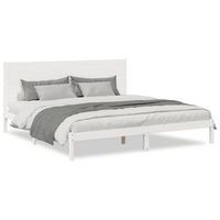 cama matrimonial  cama para adulto  cama extralarga sin colchon madera maciza blanca 180x210 cm