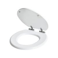asiento para inodoro accesorios de bano cierre suave sistema de desenganche rapido 46 x 38 cm distancia entre agujeros 17 cm mdf blanco mazaruni