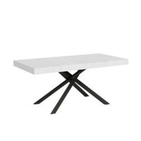 mesa extensible 80x160244 cm karida fresno blanco patas blanca