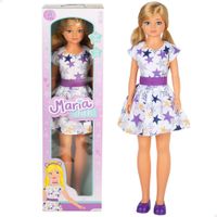 colorbaby muneca maria grande 85 cm pelo rubio y largo para peinar piernas y brazos articulados vestido de estrellas ropa con velcro zapatos quita y pon munecas grandes articuladas juguetes