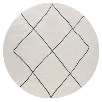 Alfombra Hilal blanco 200 cm redondo