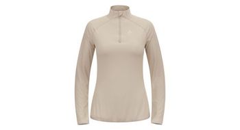 Jersey de running para mujer odlo zeroweight warm 2 0 1 2 zip beige