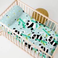 panda garden blue colcha cuna 100x130 cm
