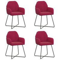 sillas de comedor 4 uds terciopelo rojo vino 55 x 50 x 84 cm vidaxl