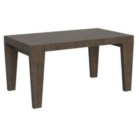 mesa extensible de madera de nogal con capacidad de 6 a 20 personas l 160 a 420 cm kristo-soporte 2 pies