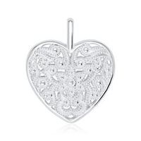 relicario corazon floral de plata 925