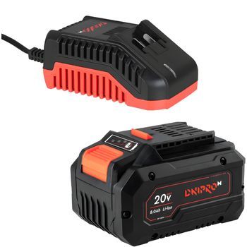 Dnipro-m Batería De Litio 20v 8.0 Ah Máxima Autonomía, Nueva Generación, Compatible 40+ Herramientas Dm20 - Bp-280n + Cargador Rápido Fc-230