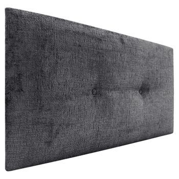 Dhome Cabecero De Lana Natural Con Botones 90x50cm Camas 80/90 - Gris Oscuro