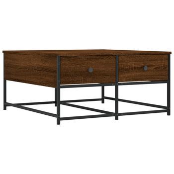 Mesa De Centro，mesa Auxiliar，mesa De Café Madera De Ingeniería Marrón Roble 80x80x40 Cm