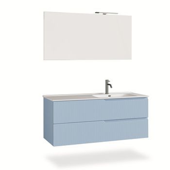 Composición Baño Lavabo Derecha 4 Piezas Venere Azul Tiffany En Mdf
