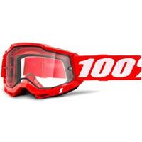 100 accuri 2 enduro moto goggle red - clear dual lens