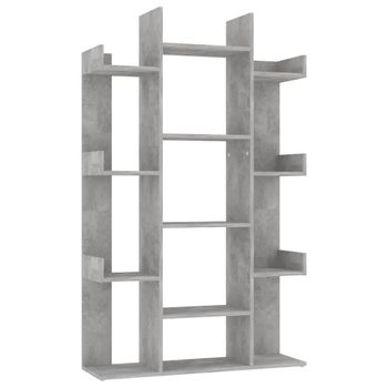 Estantería  librería de madera gris hormigón 86x25,5x140 cm