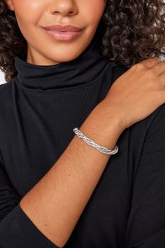 Pulsera Elástica De Bandas Enroscadas Cristal Brillo
