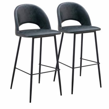 Set de 2 sillas de metal con revestimiento textil negro