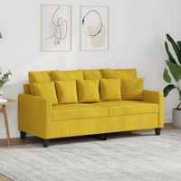 sofa de 2 plazas  sofa de salon  sofa de descanso de tela amarillo claro 140 cm cfw687934