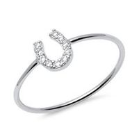 anillo herradura plata 925 circonita