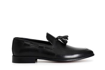 mocasines de piel con borlas para hombre black