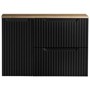 Mueble Bajo Lavabo Newport Mural Con 2 Cajones Mdf 80x60x40 Cm - Roble/negro