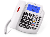 telefono - spc comfort volume 2 analogo luz timbre teclas gigantes compatible audifonos blanco