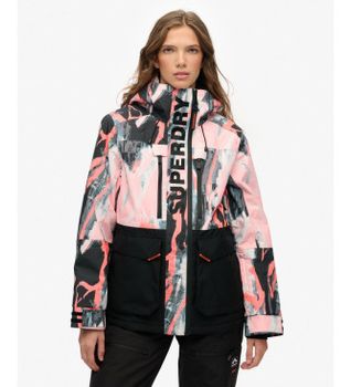 Superdry para mujer. WS110181A Chaqueta Ultimate Freestyle Ski rosa (XS), Casual, Deportivo, Poliéster, Nieve