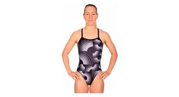 Banador de 1 pieza mako rainbow aumakua para mujer negro