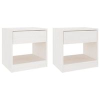 mesitas de noche 2 uds madera maciza de pino blanca 40x31x40 cm vidaxl