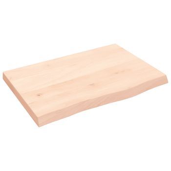 Encimera De Baño Madera Maciza Sin Tratar 60x40x(2-4) Cm