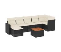 vidaxl set de sofas de jardin 8 piezas y cojines ratan sintetico negro