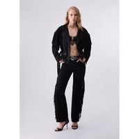 liu jo jeans jeans rectos con flecos para mujer