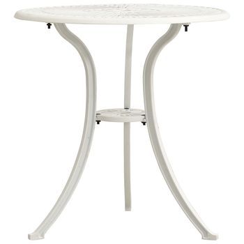 Mesa De Jardín Aluminio Fundido Blanco 62x62x65 Cm Vidaxl