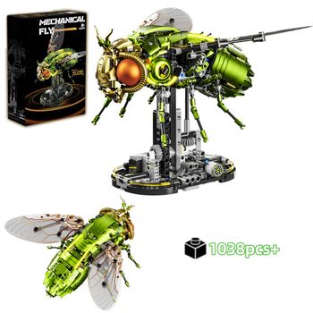 Bloques de Construcción Creativos de Drosophila, Juguete STEM, Kit de Modelo de Animal Mecánico con Luz, Ladrillos DIY, Adorno de Escritorio, Regalo para Niños