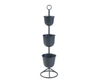 soporte para plantas alphen con 3 maceteros metal 110xo28cm - negro encasa