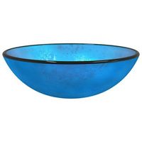 lavabo de vidrio templado azul 42x14 cm vidaxl