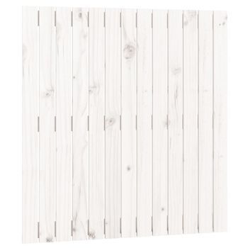 Cabecero De Cama Pared Madera Maciza Pino Blanco 82,5x3x90 Cm Vidaxl