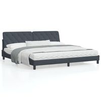 cama matrimonial  cama para adultos  estructura cama con cabecero terciopelo gris oscuro 200x200 cm cfw17207
