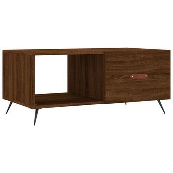 Mesa De Centro，mesa Auxiliar，mesa De Café Madera Contrachapada Roble Marrón 90x50x40 Cm