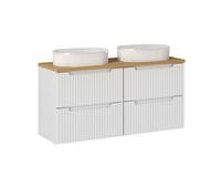 mueble doble lavabo 120cm 4 cajones riva blanco y madera