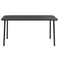 mesa de jardin  mesa de exterior de acero gris oscuro 150x90x72 cm