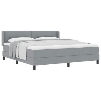 Cama Tipo Box Spring Con Cabecera Gris Claro 200 X 180 Cm Tela Vidaxl