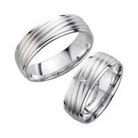 alianzas oro blanco con diamante ancho 65 mm