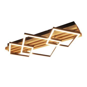 Plafones Led 46w Madera Cuadrada Regulable Con Memoria Con Mando 70 Cm Zmh