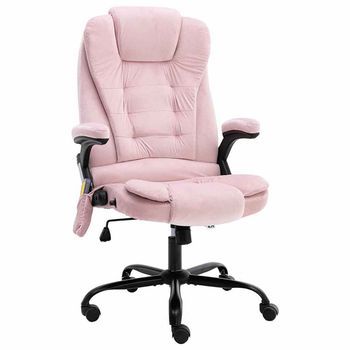 Sillón De Oficina De Masaje Terciopelo Rosa Vidaxl