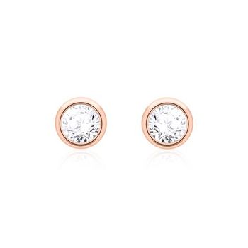 Pendientes para mujer en oro rosa de 14 quilates con diamantes