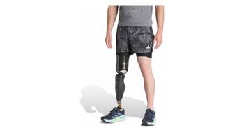Pantalon corto adidas performance own the run spray dye gris  hombre 2 en 1